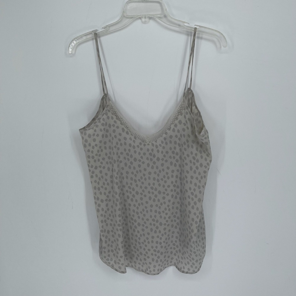 Aerie Women's Gray Animal Print Lace Trim‎ Camisole Tank Boho Summer Top Size M